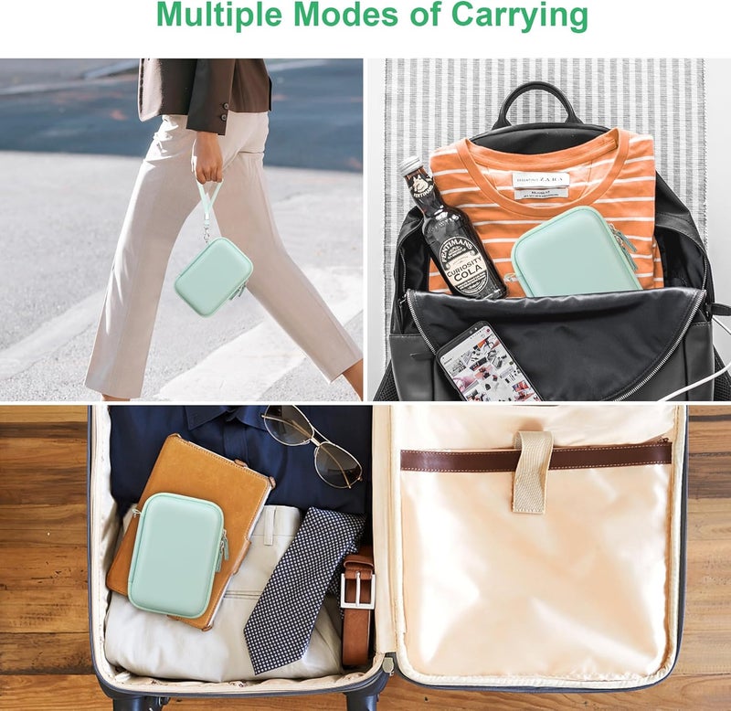 Canboc Case for KODAK Mini 2 Retro 4PASS Portable Photo Printer/KODAK Mini Shot 2 Retro Instant Digital Camera, Mesh Bag fits Photo Paper and Cable, Mint Green - Image 3